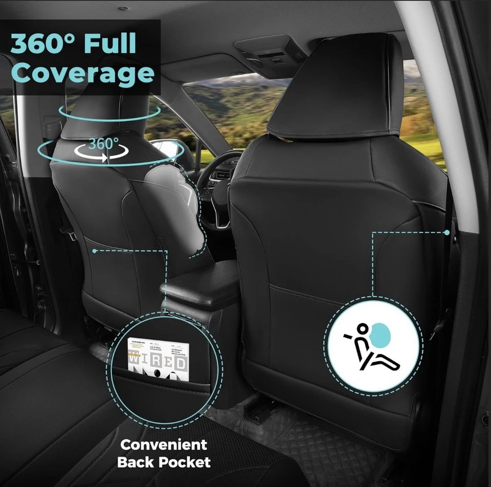 Чехлы на сиденья, Toyota RAV4, комплект, 2019 2020 2021 2022 2023 2024 2025, кожа, - Изображение 3 из 4