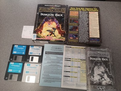 Dungeon Hack PC Floppy Box Advanced Dungeons and Dragons Forgotten Realms sehr guter Zustand