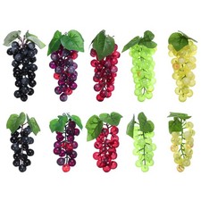 2 Sizes Artificial Grape, 10Pcs Plastic Simulation Bunches Fake Grapes, 5 Colors