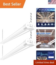 2 Pack 4FT Linkable LED Shop Light for Garage, 4400lm, 4FT 42W Utility Light ...