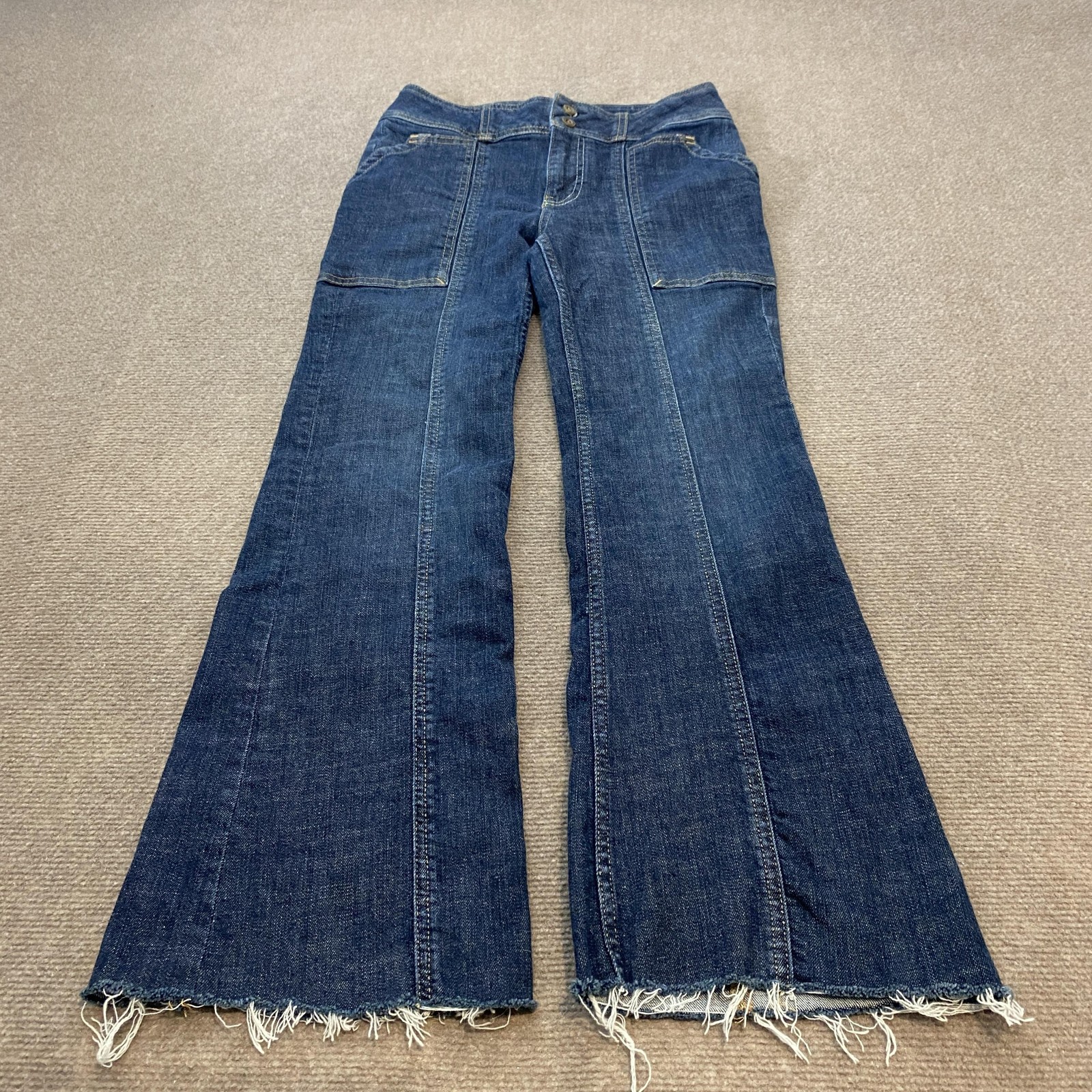 Pilcro And The Letterpress Trouser Jeans Womens 27P Blue High Rise Bootcut Denim