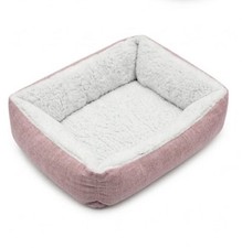 Dog Bed Pink/White 20x16x6inch Washable Medium Dog