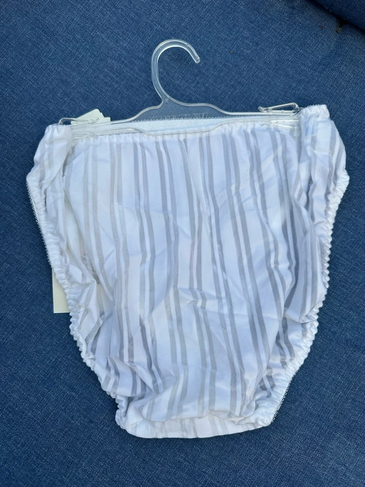 Warner's VINTAGE 90s - Naked Stripes - Silky High Leg Brief Panties Large New - Image 2 of 2