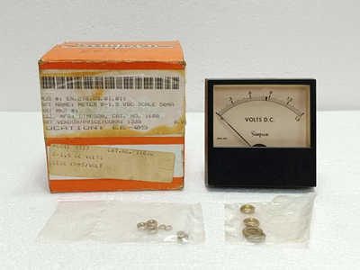 #ad SIMPSON 16000 MODEL 3323 RUGGED SEAL DC VOLTMETER 0 1.5V ANALOG PANEL METER NEW $140.00