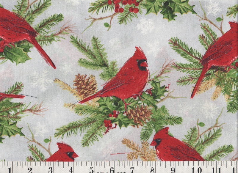 1 Yard Fabric Royal Red Cardinal Holiday Quilt Shop Quality Cotton 44" Wide B