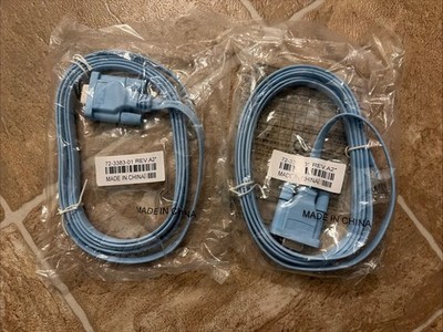 Cisco *LOT OF 2* Console Cable *NEW* RJ45 to DB9 Routers & Switches 72-3383-01