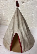 Vintage 1930s lead soldier or INDIAN Cloth Teepee MANOIL BARCLAY w/U.S. flag