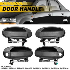 Outer Door Handles Set 4pcs Front Rear Left Right Black For Chevrolet Aveo5 Aveo