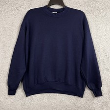 Vintage Jerzees Sweatshirt Mens XL Navy Blank Crew Neck NuBlend Made in USA
