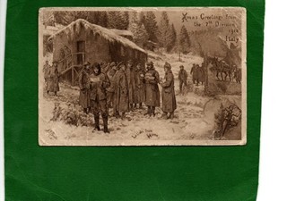 WW1 Greetings Card The 7th Division in Italy Christmas 1918