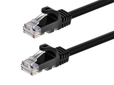 Flexboot Cat5e Ethernet Patch Cable RJ45 Stranded 350Mhz Wire 24AWG 10ft Black