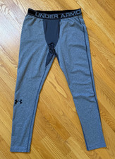 Under Armour ColdGear Compression Leggings Mens M Gray Athletic Base Layer Run