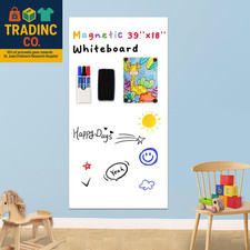 Magnetic Whiteboard Contact Paper 39" X 18" Adhesive Magnetic Dry Erase White Bo