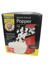 PRESTO 04846 Electric Hot Air Popcorn Popper Red Built In Butter Melter New