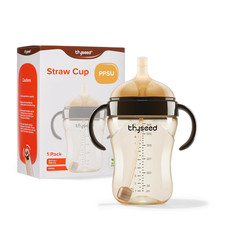 PPSU Weighted Straw Cup with Handles Toddlers Transition Bottles to Sippy Cups N