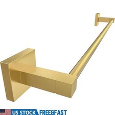 Brushed Gold Towel Bar Stainless Steel Bathroom Wall Holder Easy Install New