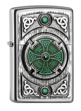 Zippo Briquet Croisé Celtique Vert Croisé Celtique Briquet Tempête Essence