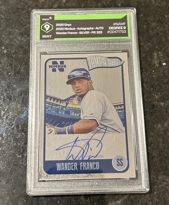 2020 Onyx Nimbus Wander Franco Auto /325 Silver Foil, Blue Ink