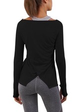 Long Sleeve Workout Shirts Activewear Athletic Yoga Tops Sweatshirt for Women...