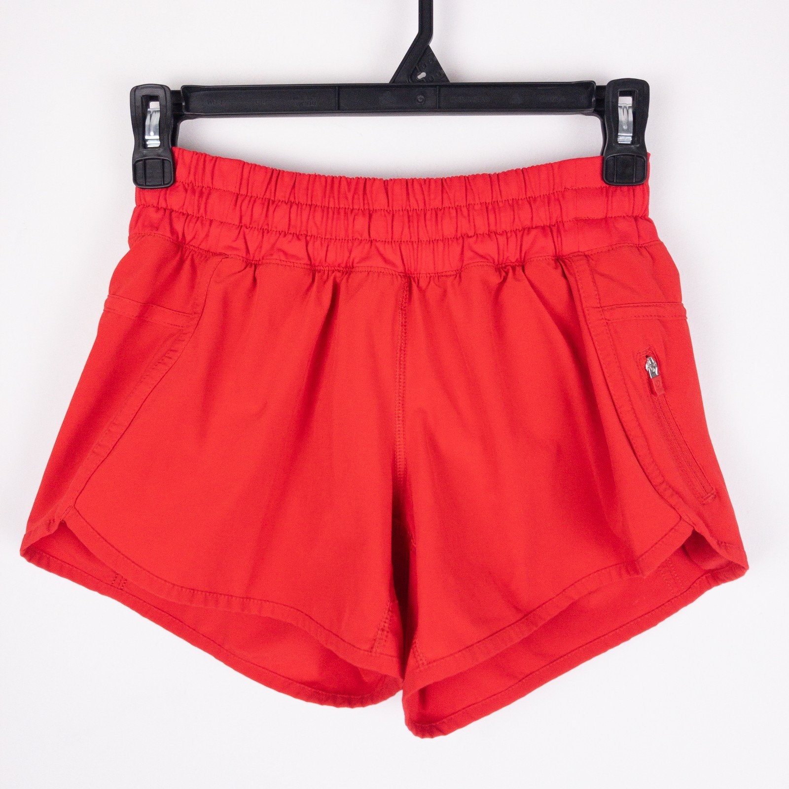 Lululemon Womens Size 4 Red Tracker Stretch Athletic Lined Shorts