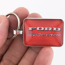 Vintage FORD Sport Custom Chrome Fender Emblem Badge 1 x 1.25" Diameter Keychain