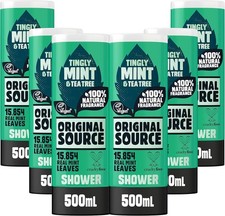 Original Source Mint & Tea Tree Shower Gel, 6 x 500ml, Vegan Paraben-Free 4.76 per litre