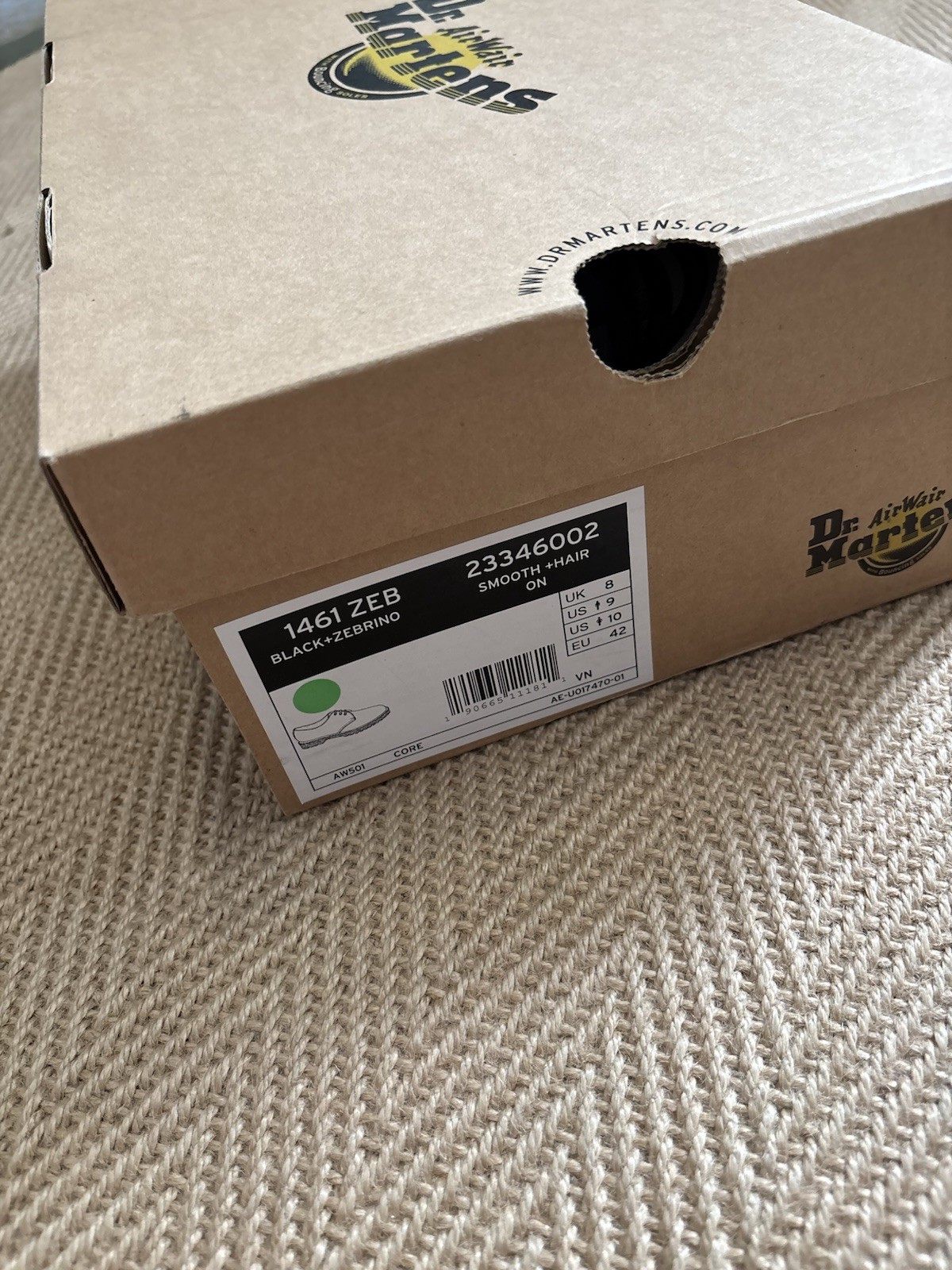Rare Dr. Martens 1461 Zebra Hair-On LeatherShoes - Size 8 (New) image 9