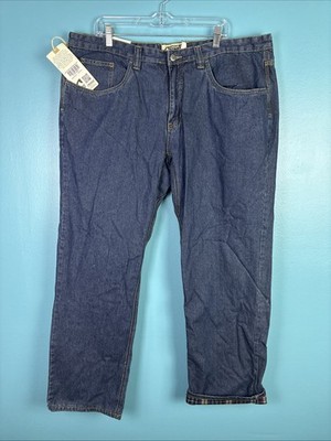 Mountain Khakis Flannel Lined Jeans Size 42x32 Dark Wash Gorpcore Baggy