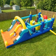 Inflatable Bounce House Commercial Ready Large Outdoor Bouncer w/ Wider Slide