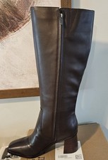 Nine West Women's Brown Dortha Square Toe Block Heel Dress Boots Shoe Size 10M