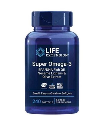 Life Extension SUPER OMEGA-3 LIGANS & OLIVE EXT 240 SoftGels