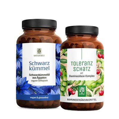 DAO Komplex Histamin Schwarzkümmelöl Antioxidantien HIT DUO PAKET NATURTREU 