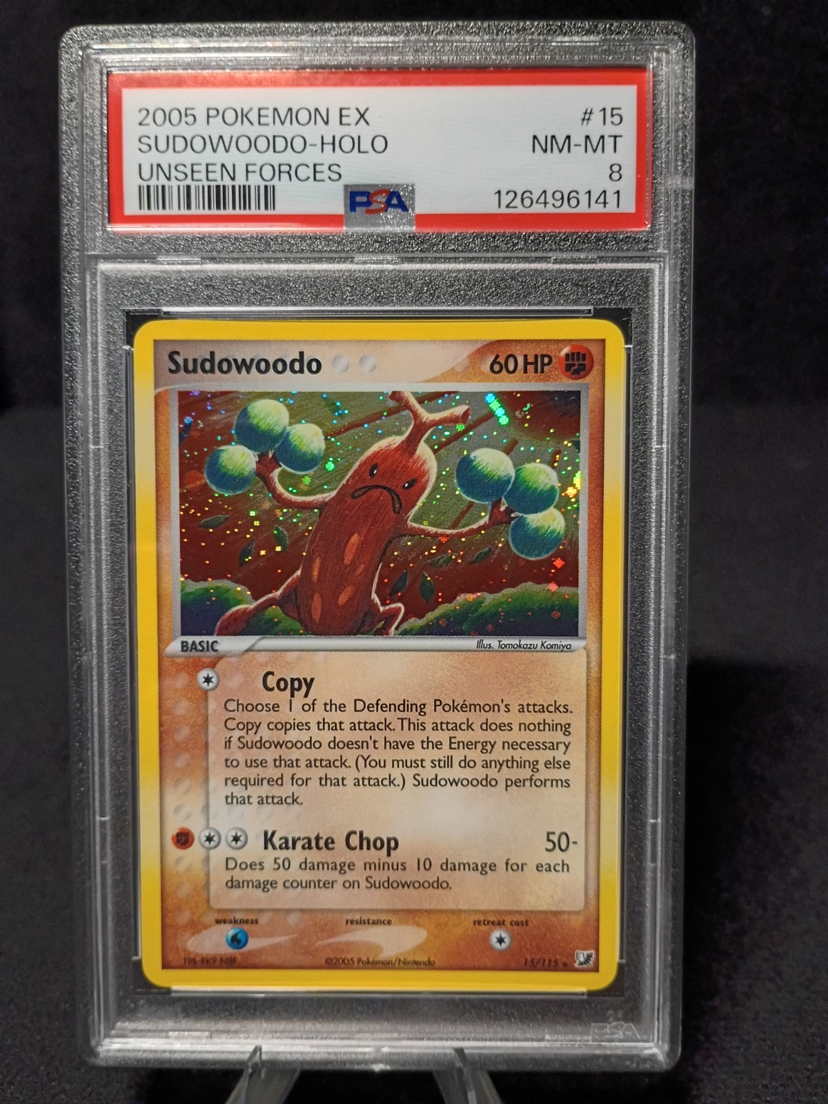 PSA 8 Sudowoodo 15/115 Holo Unseen Forces 2005 Pokemon TCG
