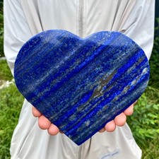 2.05LB Natural Lapis Lazuli Heart Crystal Energy Healing Wealth Attraction Medit