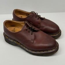 Vintage Dr. Martens 1461 3-Eye Oxford Brown Leather Made in England Size UK 3