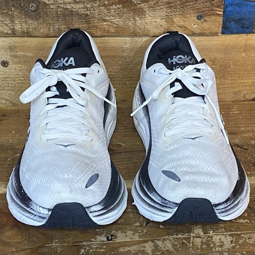 Hoka One One Bondi 8 Zapatos Para Hombre Talla 11 D Blanco Negro Correr Malla Cojín Carretera - Imagen 3 de 11