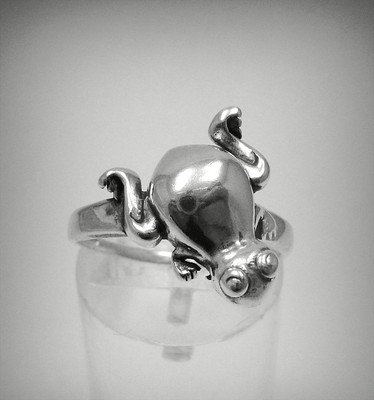 Genuine Stylish Sterling Silver Ring Solid 925 Frog Handmade Perfect Quality