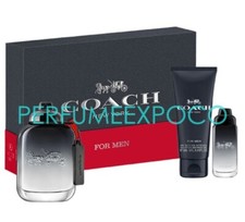 COACH NEW YORK MEN 3pc Set 3.3oz EDT Spr  15ml Spr  3.3oz S/Gel A08
