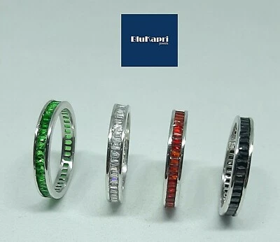 BLUKAPRI Anello Donna in argento 925 fedina eternity di zirconi