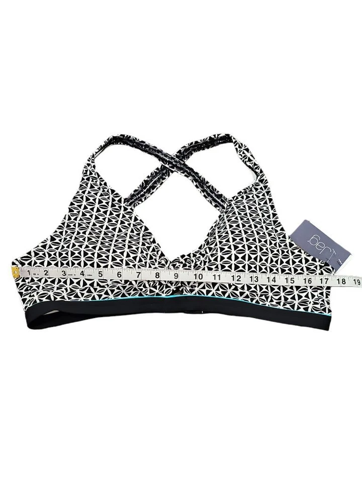 Traje de baño Jag blanco y negro estampado geométrico Top XL Foto 3 de 4