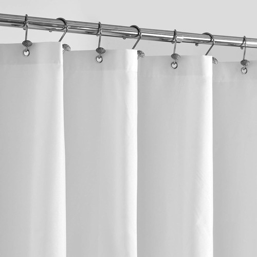Waterproof Fabric Shower Curtain Liner w/3 Magnets - Soft Cloth Shower Liner
