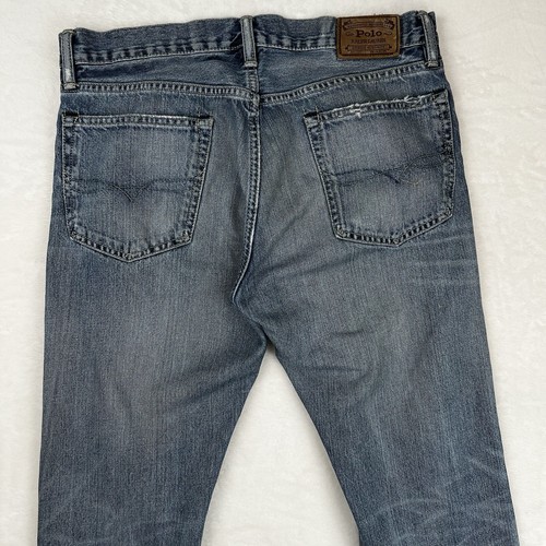 POLO RALPH LAUREN Varick Jeans Uomo Denim Slim Dritto 32x32 Zip Fly - Foto 4 di 19