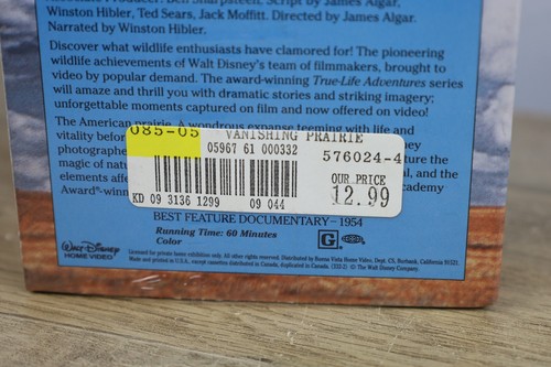 The Vanishing Prairie Walt Disney's True Life Adventure VHS OOP - Picture 9 of 9