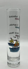 Collectible Extra Tall Shot Glass | Admiral | Captain | First Mate | Deck Hand