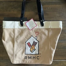 thirty-one gifts Canvas Crew Carry All Tote Beige & Cream -Ronald McDonald House
