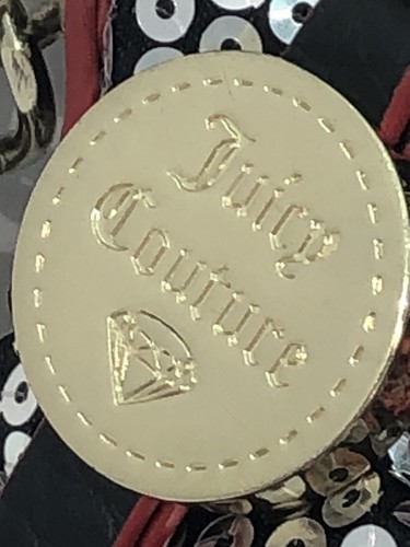 JUICY COUTURE Silver Red Sequined Lips Medium Size Handbag - Picture 4 of 12