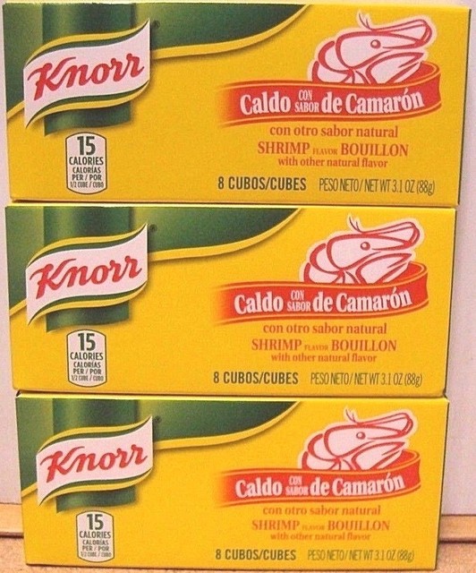 Pk 3 of Knorr 8 Bouillon CubeShrimp Flavor 3.1 oz/pkTotal 24Cube Caldo Camaron eBay