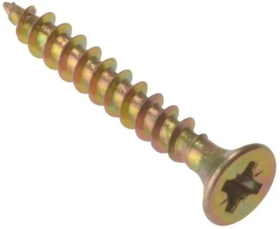 H&H WOOD SCREWS MULTI-PURPOSE POZI COUNTERSUNK CHIPBOARD TIMBER YELLOW FREE UK P&P