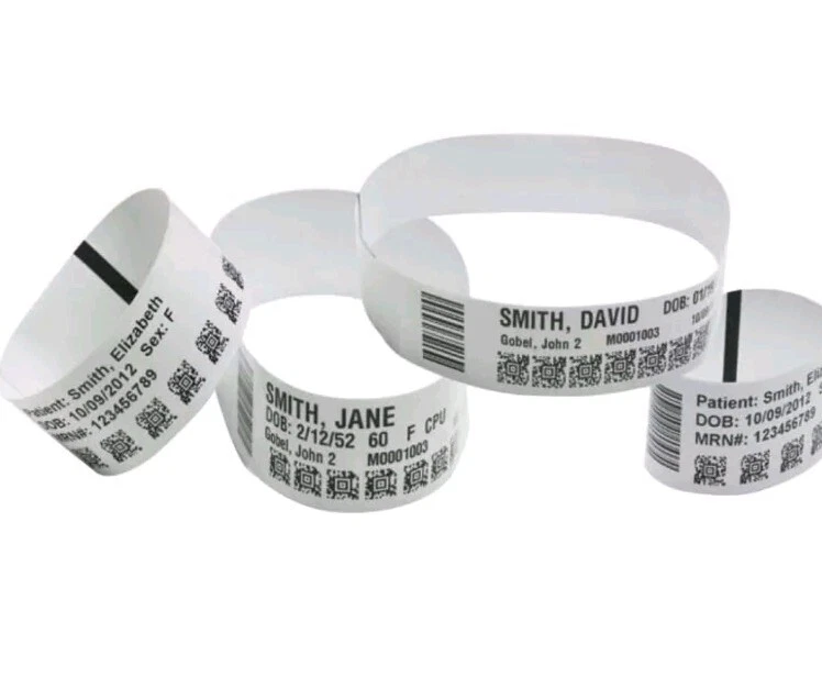6 Pk Zebra   10015355K   1"×11" Adult Z-Band UltraSoft Wristband Cartridge White - Image 2 of 4