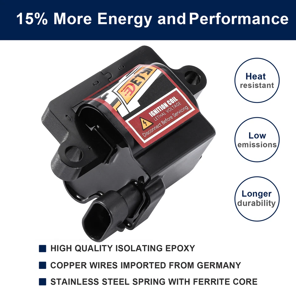 8X Bobina de encendido UF271 y bujía y cable para Chevy GMC 4.8/5.3/6.0/8.1L D581 Foto 3 de 4